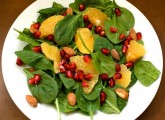 Spinach Salad with Oranges, Pomegranate, and Almonds