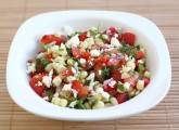 sweet corn salad with cilantro and feta cheese