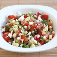 sweet corn salad with cilantro and feta cheese