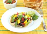 black bean and mango tostadas