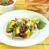 black bean and mango tostadas
