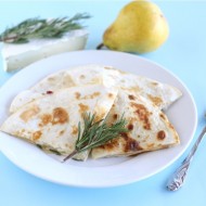 pear brie honey and rosemary quesadilla