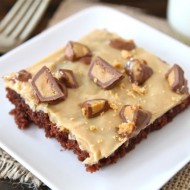 Chocolate Sheet Cake with Peanut Butter Frosting-Two Peas & Their Pod