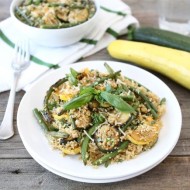 Quinoa with Grilled Summer Squash & Green Beans (Two Peas & Their Pod)