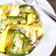 Zucchini Ribbon Salad with Sweet Corn & Avocado-Two Peas and Their Pod