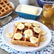 Brown Butter Banana Waffles from www.twopeasandtheirpod.com