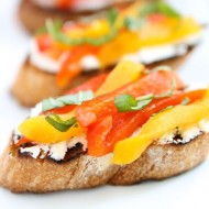 Goat Cheese & Roasted Pepper Crostini | Two Peas and Their Pod (www.twopeasandtheirpod.com) #recipe