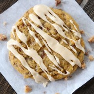 Pumpkin Toffee Cookies with Salted Caramel Glaze | Two Peas and Their Pod #recipe #pumpkin