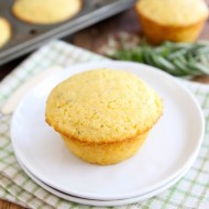 Cheddar Rosemary Corn Muffins from www.twopeasandtheirpod.com #recipe