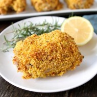 Rosemary-Lemon Oven Fried Chicken from www.twopeasandtheirpod.com #recipe