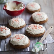 Soft Gingersnap Cookies with White Chocolate Cream Cheese Frosting from www.twopeasandtheirpod.com #recipe #cookies #Christmas