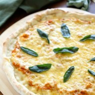 Pumpkin Pizza with Crispy Sage from www.twopeasandtheirpod.com #recipe #pumpkin #pizza