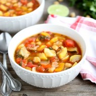 Vegetable Lime Chickpea Chili from www.twopeasandtheirpod.com #recipe #vegetarian #meatless