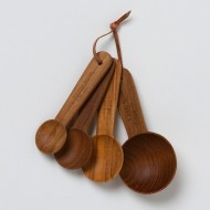 teak measuring spoons