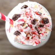 Peppermint Bark Milkshake from www.twopeasandtheirpod.com #recipe #drink #holiday
