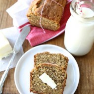 Whole Wheat Roasted Banana Bread from www.twopeasandtheirpod.com #recipe