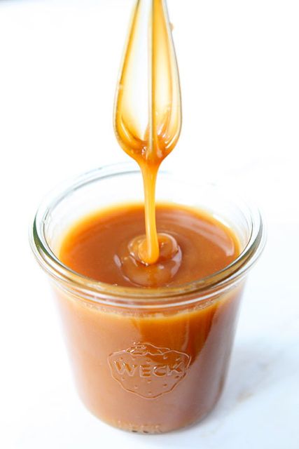 Salted Caramel Sauce Recipe on www.twopeasandtheirpod.com So easy and good on everything!