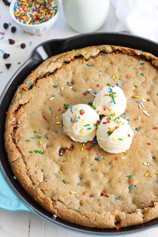 Skillet Chocolate Chip Cookie | Two Peas & Their Pod