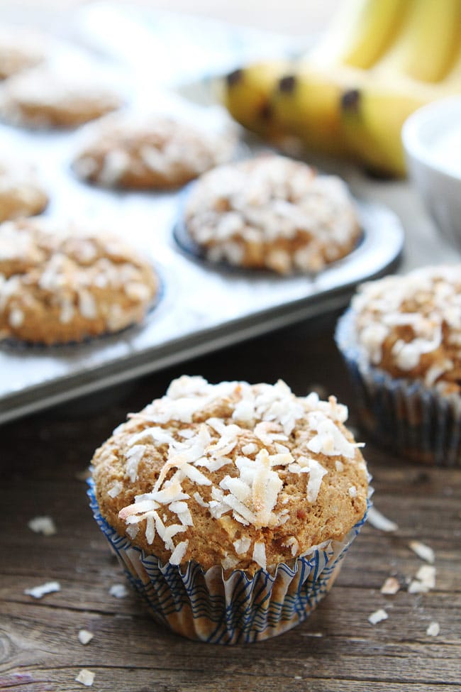 Banana Coconut Muffins Recipe | Two Peas &amp; Their Pod