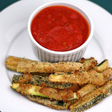 parmesan zucchini fries served with marinara dip