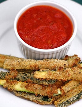 parmesan zucchini fries served with marinara dip