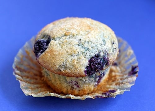 Blueberry Lemon Cream Cheese Muffin Recipe on twopeasandtheirpod.com