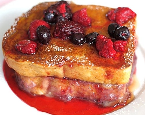 Stuffed French Toast with Brie Cheese and Berries