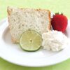 Angel food cake with lime and cream