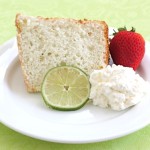 Angel food cake with lime and cream