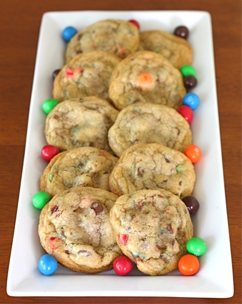 Christmas Chocolate M&M Cookies - Two Sisters