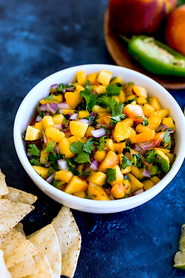 Fresh Peach Salsa Recipe in a bowl