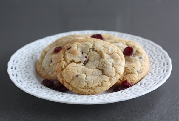 Almond cookies with cranberries & white chocolate