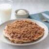 cinnamon pancakes served with milk and butter