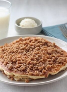 cinnamon pancakes served with milk and butter