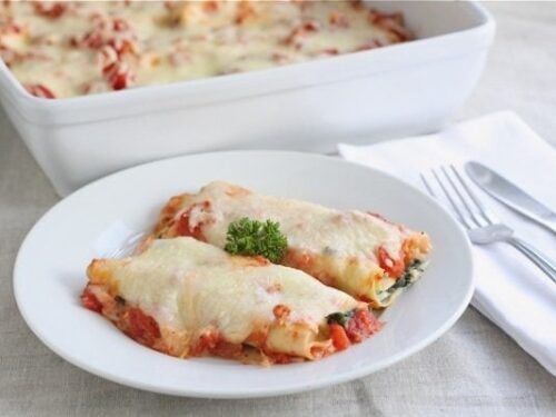 Spinach Mushroom Cannelloni Easy
