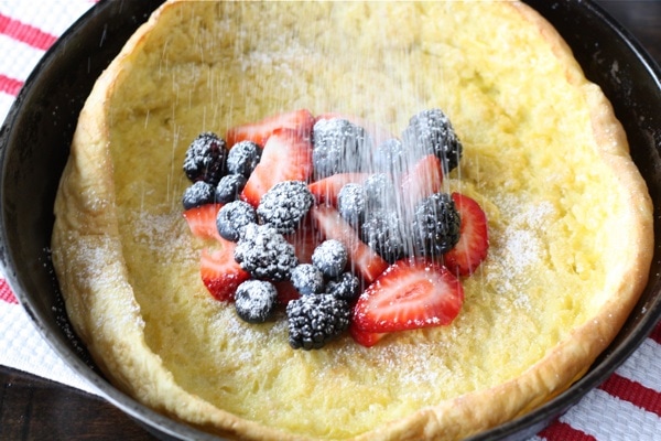 german pancake with berries