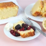 Lemon ricotta cake served with fresh berries