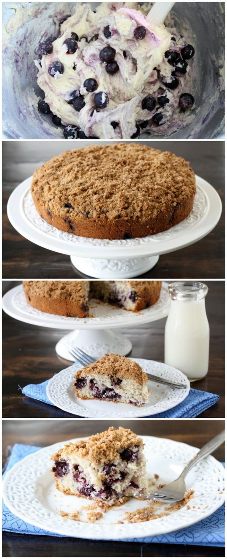 Blueberry Buckle Cake Recipe on twopeasandtheirpod.com This cake is great for breakfast or dessert!