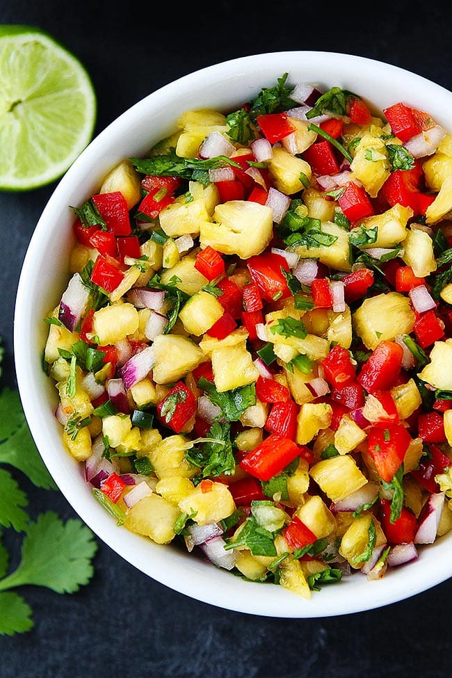 Pineapple Salsa in bowl.