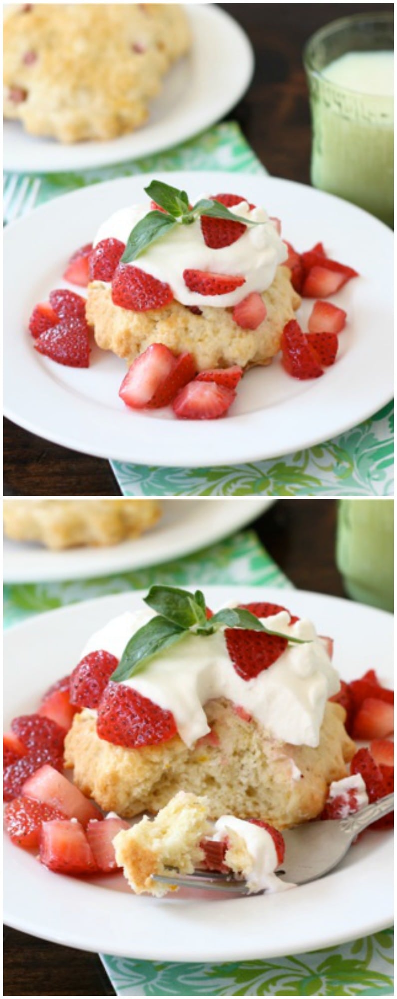 Strawberry Rhubarb Shortcake on twopeasandtheirpod.com A great dessert for spring!