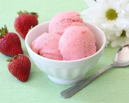 Homemade Strawberry Ice Cream ~ No Ice Cream Maker Needed! - The