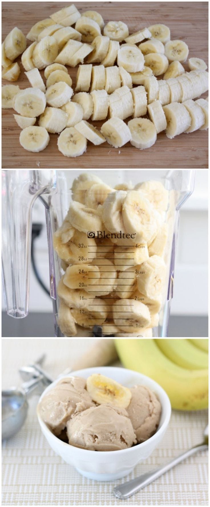 Two-Ingredient Banana Peanut Butter Ice Cream Recipe on twopeasandtheirpod.com Love this easy and healthy treat!