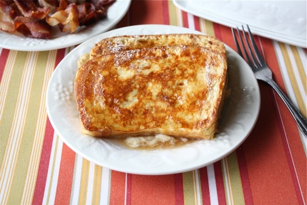brioche bread french toast with syrup