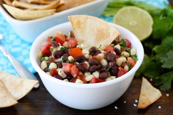 Black Bean Corn Salsa is an easy appetizer or snack