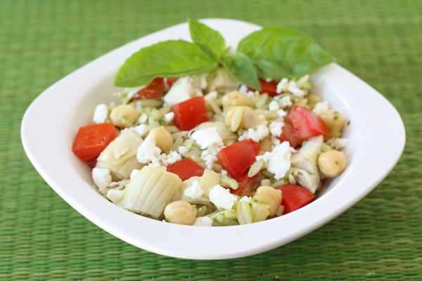 Summer Salads - orzo salad with lemon basil dressing