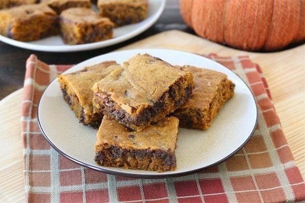 Pumpkin Chocolate Chip Bars on twopeasandtheirpod.com Everyone loves this recipe!