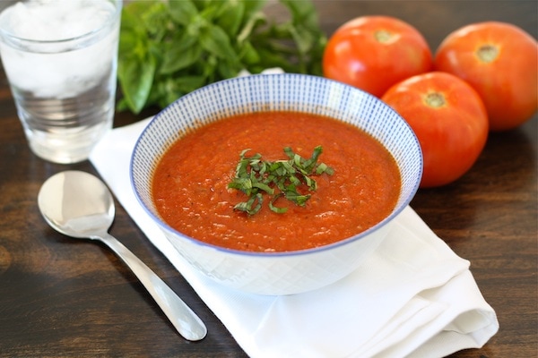 Roasted Tomato Basil Soup Recipe on twopeasandtheirpod.com The BEST tomato soup and it's easy too!