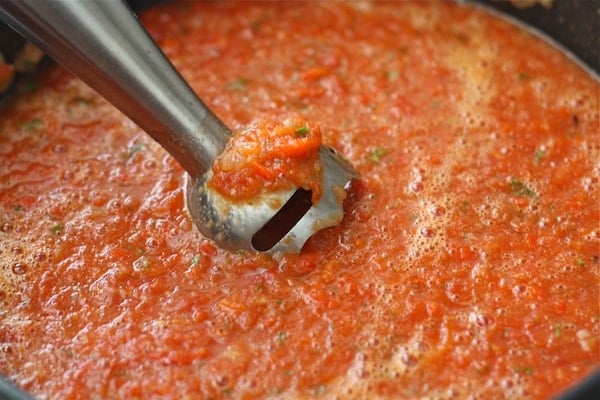 Roasted Tomato Basil Soup Recipe on twopeasandtheirpod.com