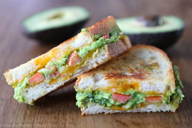 Guacamole healthy sandwich with species