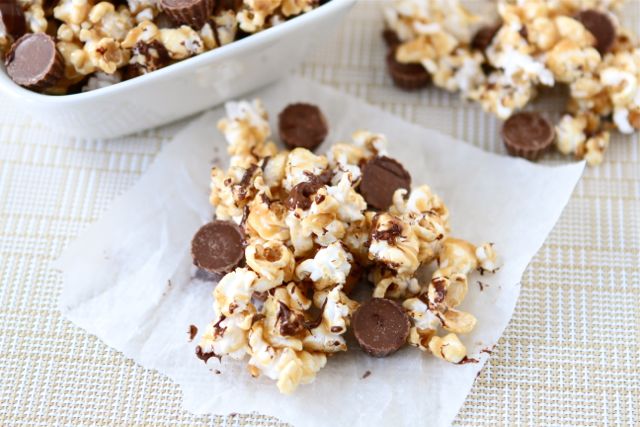 Reese's Peanut Butter Popcorn Recipe on twopeasandtheirpod.com #recipe